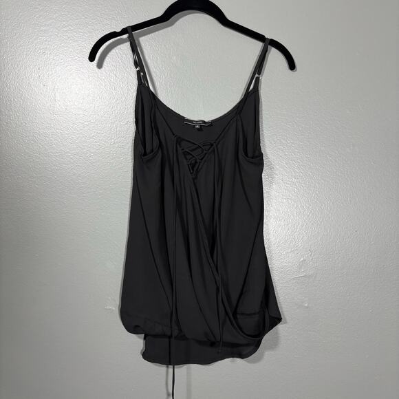 Be Cool Women's Black Faux Wrap Minimalist Tank Top - Size Medium - Spaghetti - Picture 1 of 7